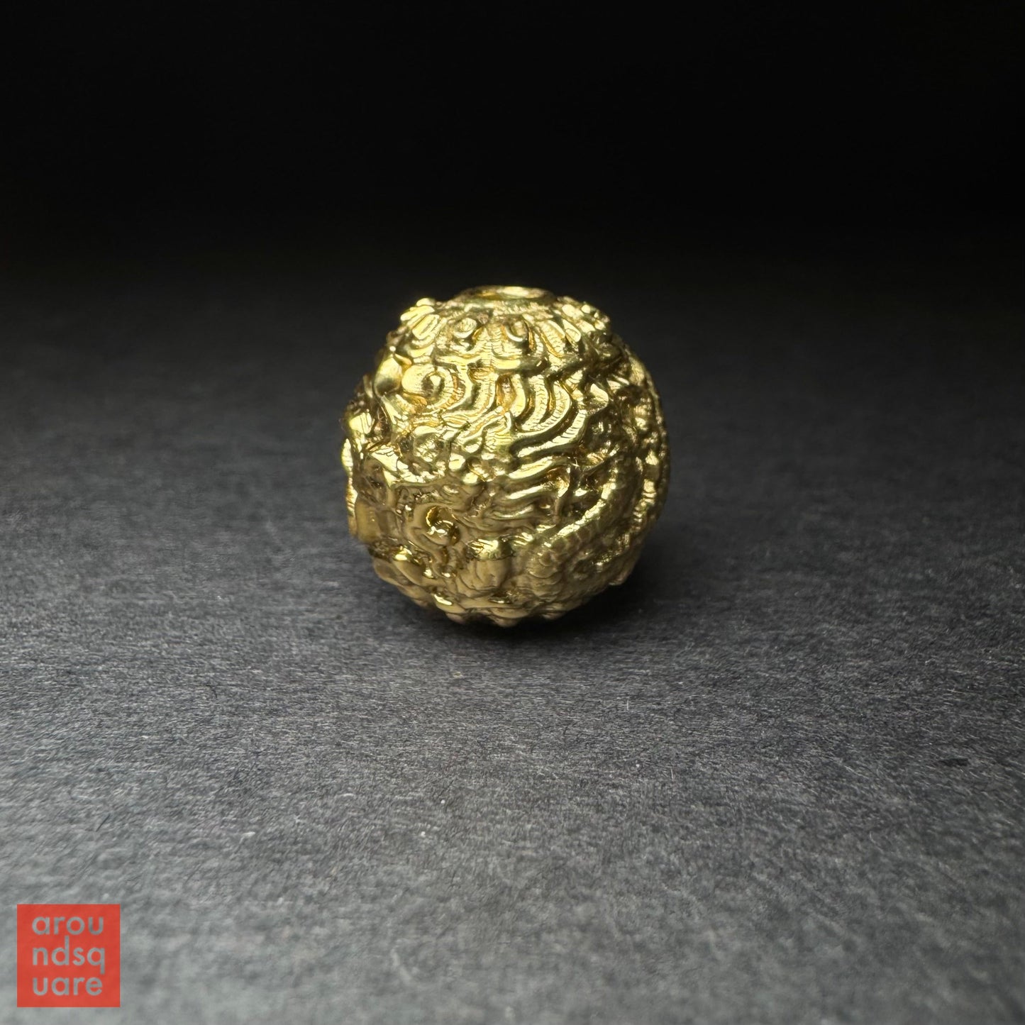 Carved Brass Dragon Banzhi and Accent Bead