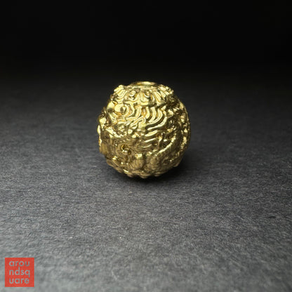 Carved Brass Dragon Banzhi and Accent Bead