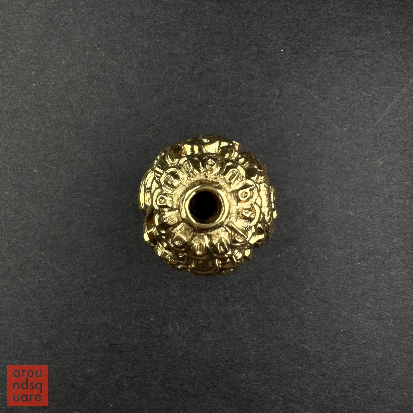Carved Brass Dragon Banzhi and Accent Bead